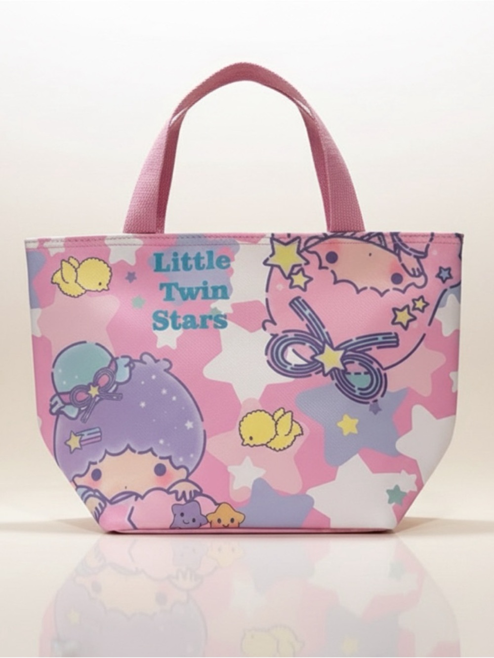Sanrio Little Twin Stars Kiki Lala Pink and Purple insulated Tote Lunch Bag